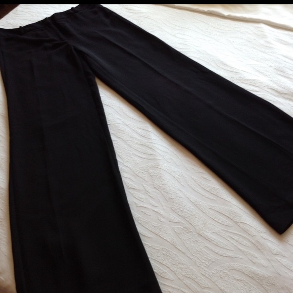 OLD MONEY VIBE NEW YORK & CO BLACK DRESS BELL BOTTOM PANTS 4 TALL - Picture 6 of 6